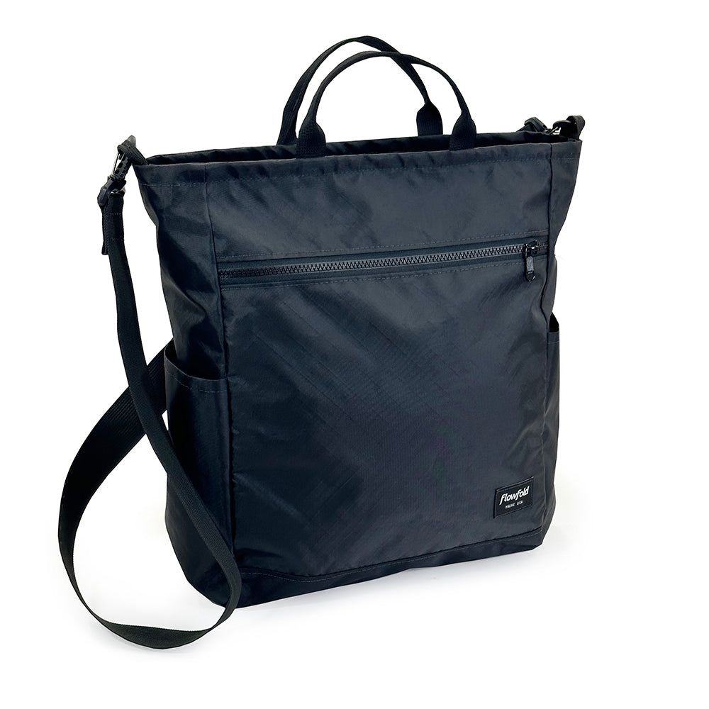 Flowfold Odyssey Crossbody Tote 15L Large Travel Bag Jet Black EcoPak Flowfold Odyssey Crossbody Tote 15L Large Travel Bag Jet Black EcoPak