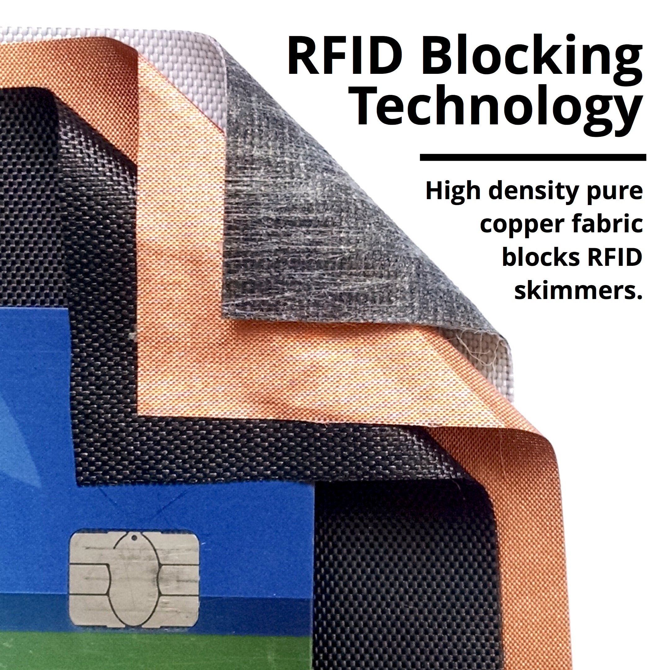 Flowfold RFID Blocking Wallet Technology in RFID Slim Wallet Profile High Density Pure Copper Fabric RFID Blocking 