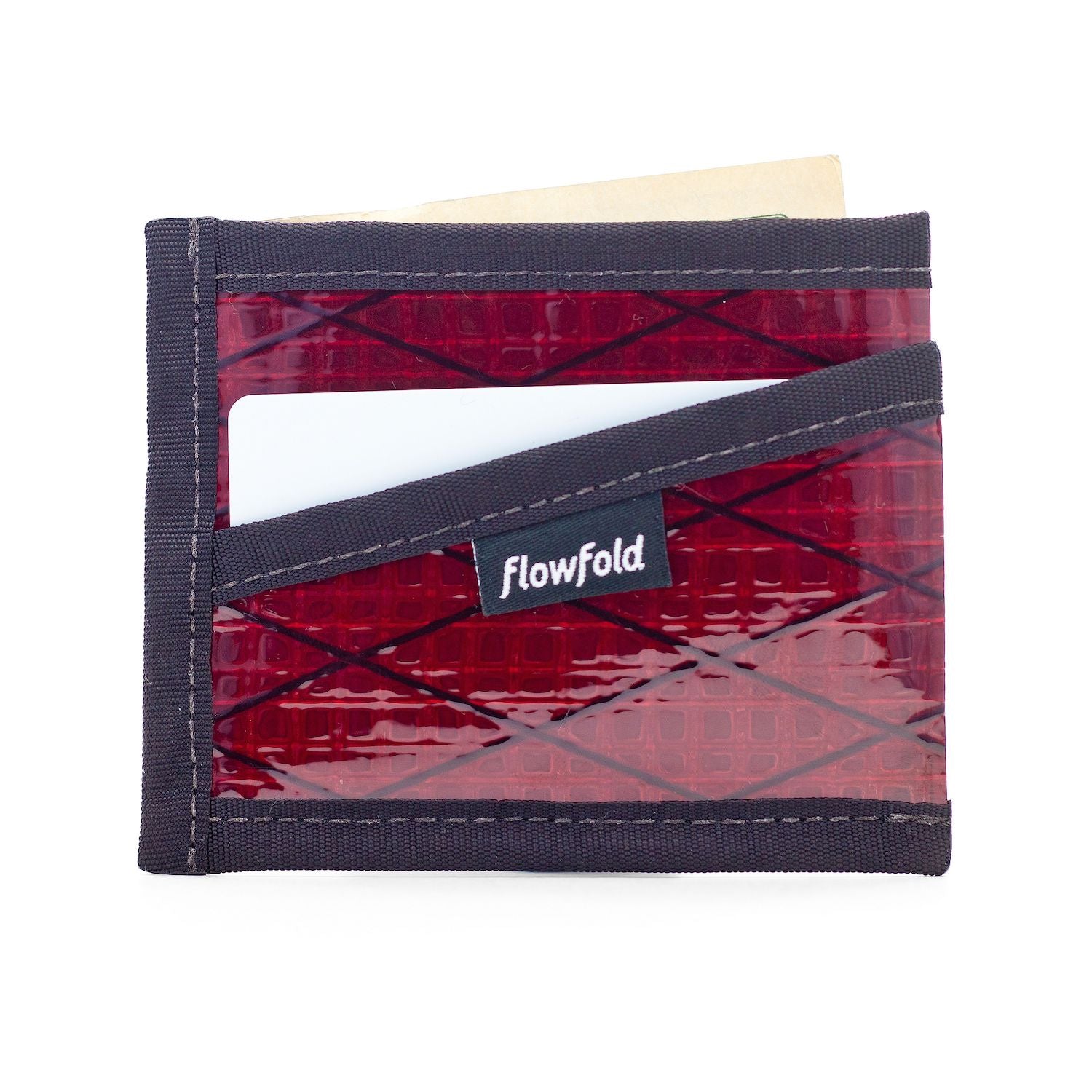 Flowfold Recycled Sailcloth Craftsman Three Pocket Wallet Fiery Red Sailcloth