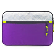 Flowfold Ally Laptop Case & water repellent recycled laptop sleeve made in USA Purple, grey and neon accents