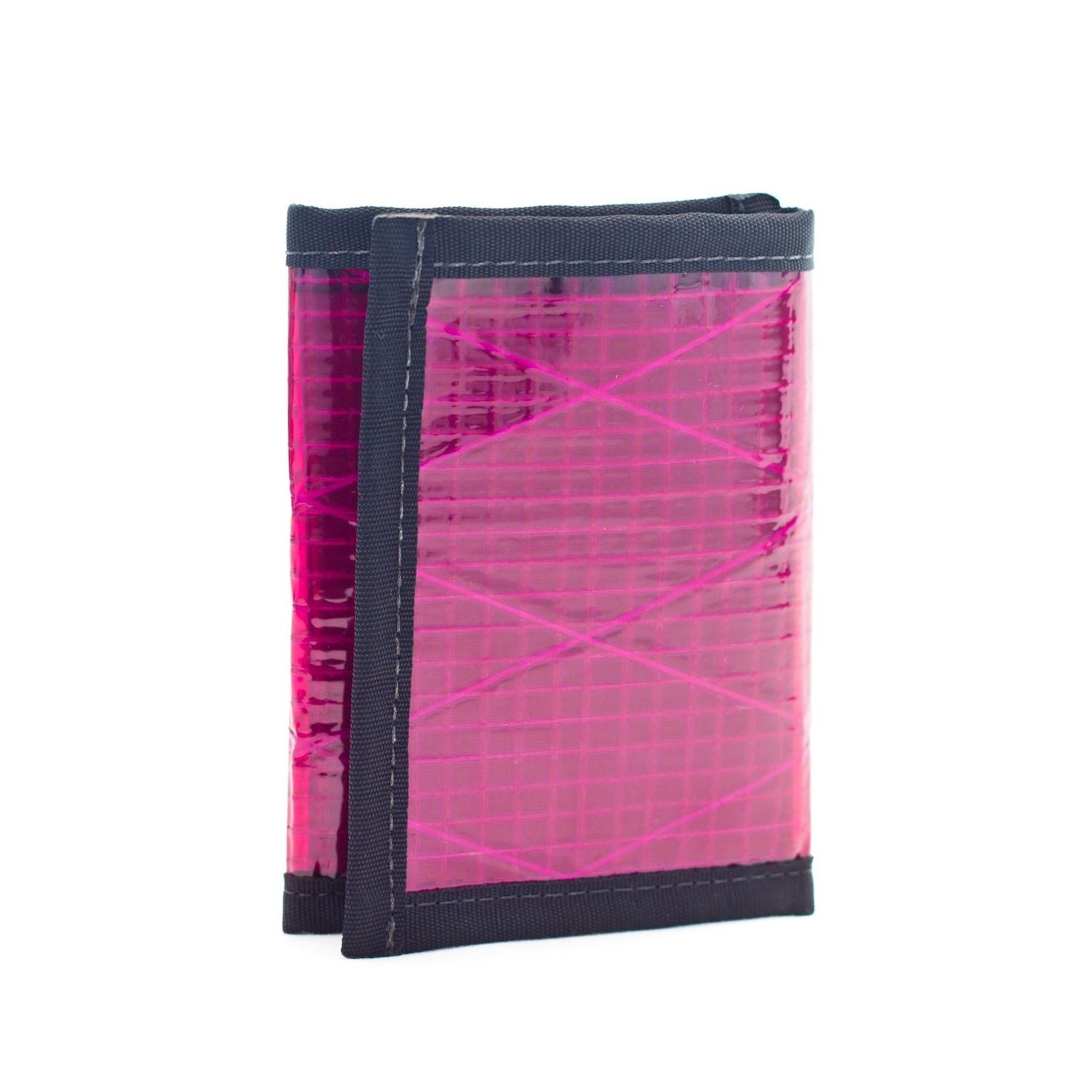 Flowfold Recycled Sailcloth Traveler Trifold Wallet Fuchsia Sailcloth