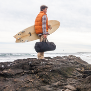 Flowfold Bar Harbor Kit: Stormproof Conductor Duffle bag + Dopp Kit for travel and road trips, Black