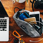 Flowfold Aviator Dopp Kit Water Resistant Dopp Kit Made in the USA, Heather Grey