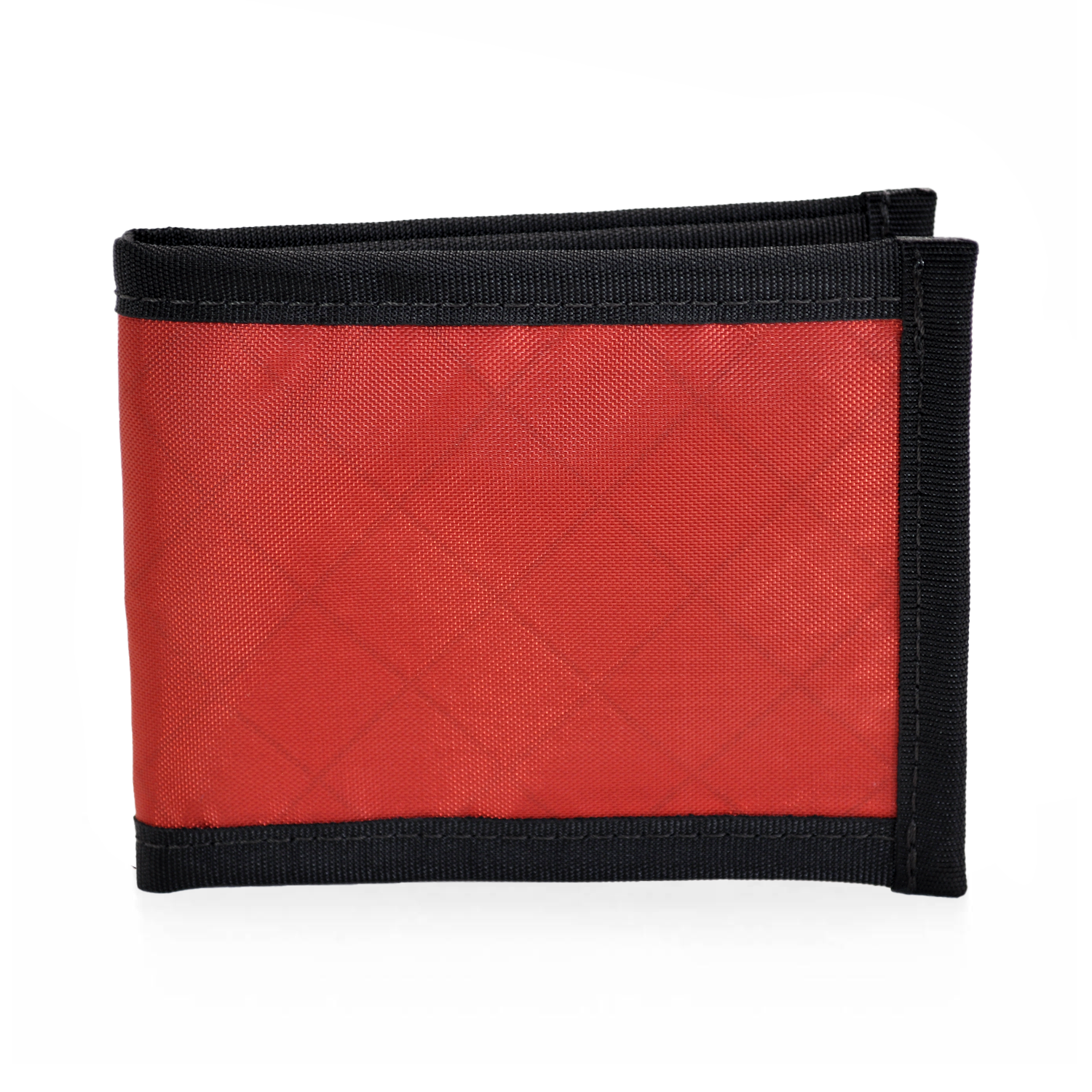Flowfold Vanguard Bifold Wallet Made in USA, Maine by Flowfold of Recycled Polyester EcoPak Fabric, Brick Red