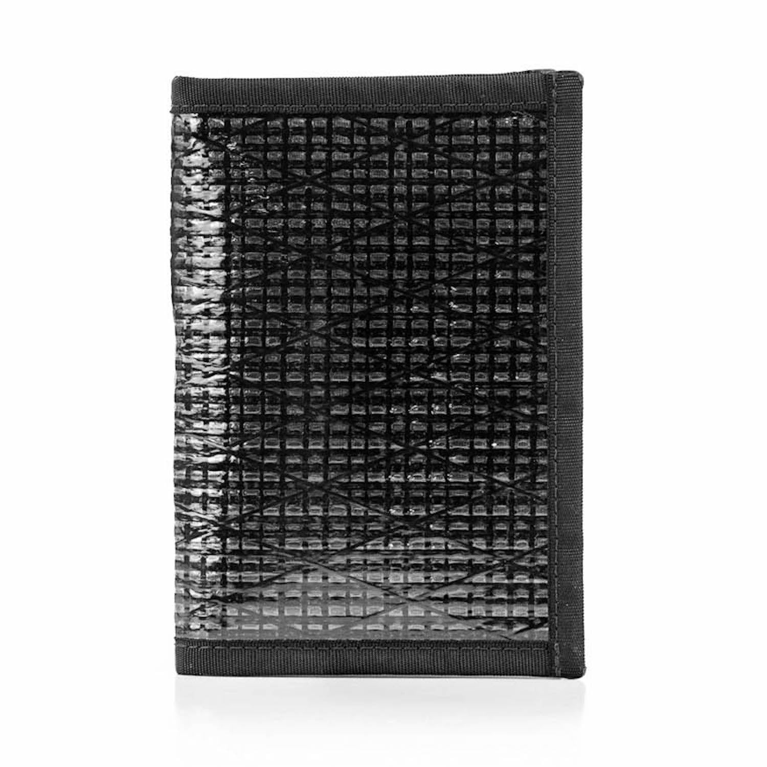 Flowfold Black Recycled Sailcloth Navigator Passport Holder with credit card pockets