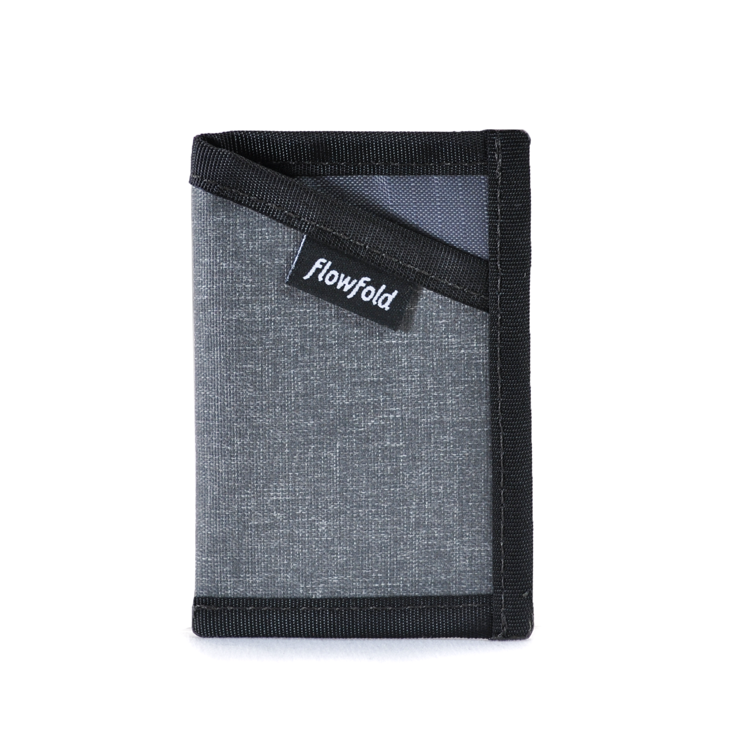 Flowfold Ultra Slim RFID Blocking Minimalist Card Holder Wallet, Recycled Heather Grey, Holds card and cash