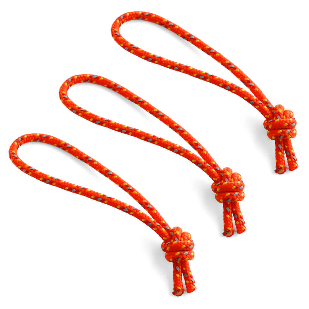 Flowfold Reflective Orange Zipper Pulls set of 3