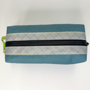 Blue and white color block toiletry bag 