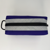 Purple and white color block toiletry bag 