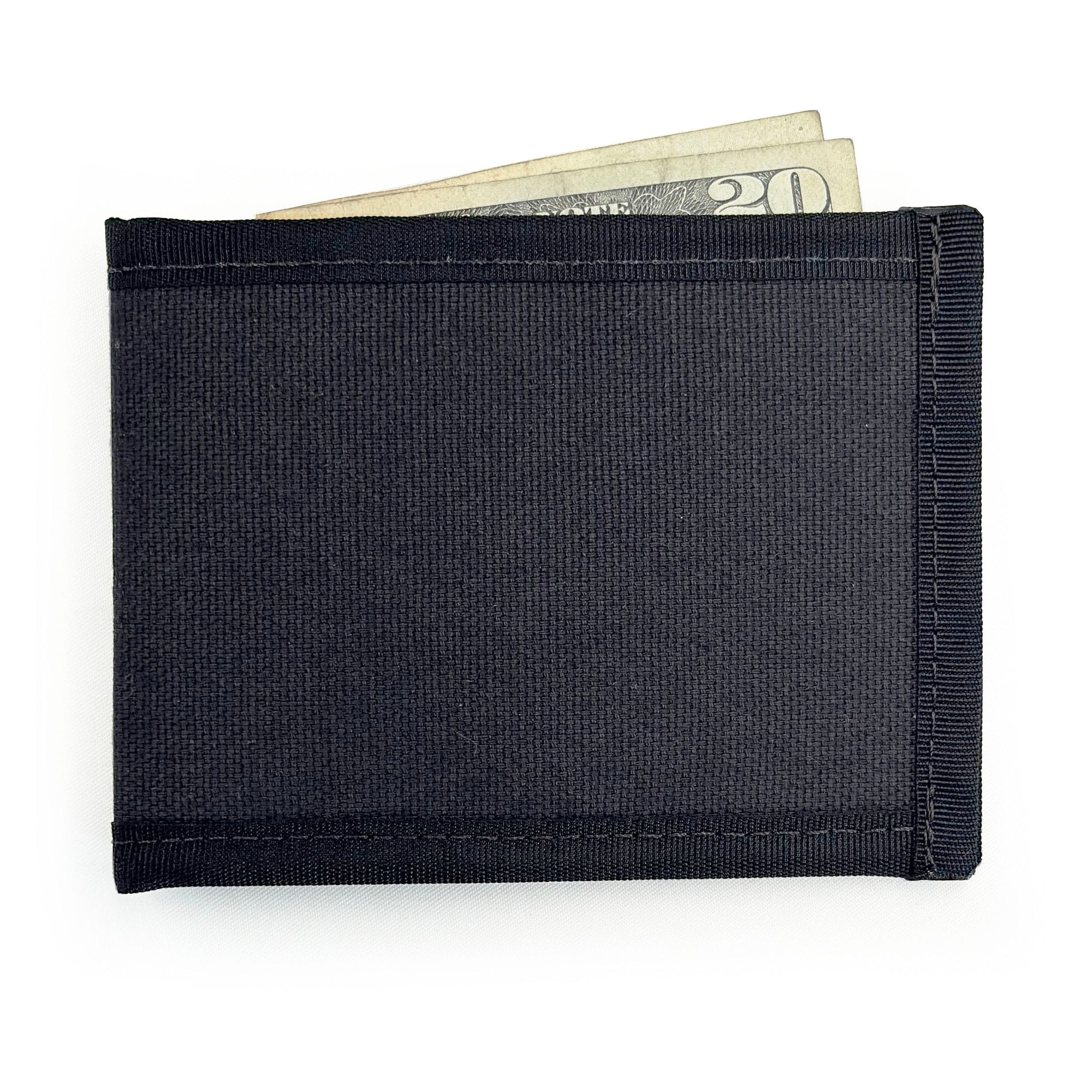 Flowfold Minimalist Slim Baxter Bifold Wallet Made in USA, Maine by Flowfold Black