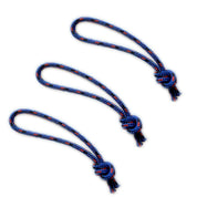 Blue and red zipper pulls