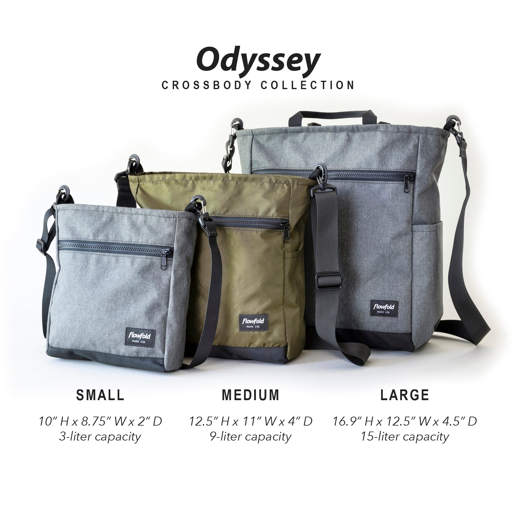 Flowfold Odyssey Crossbody Bag 9L - Medium Day Satchel