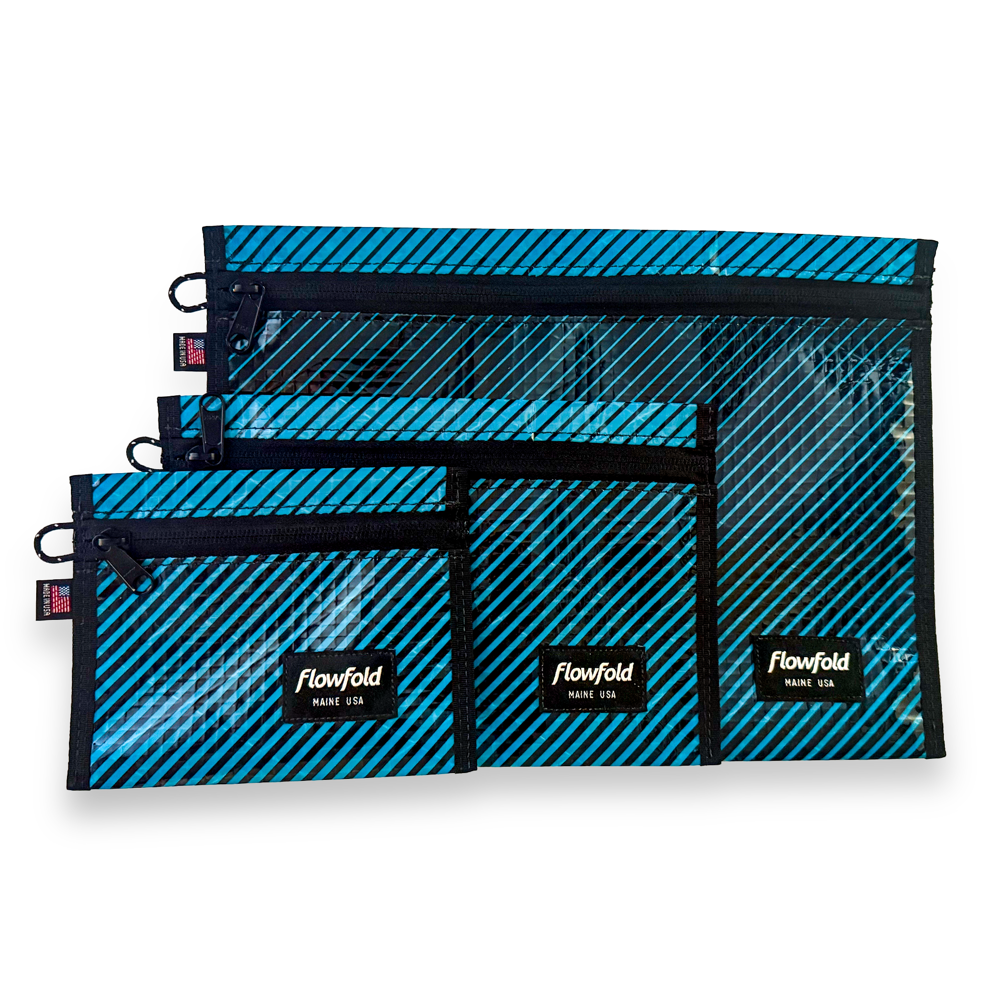 Recycled Sailcloth Voyager - Water Resistant Pouch / Utility Zipper Pouches