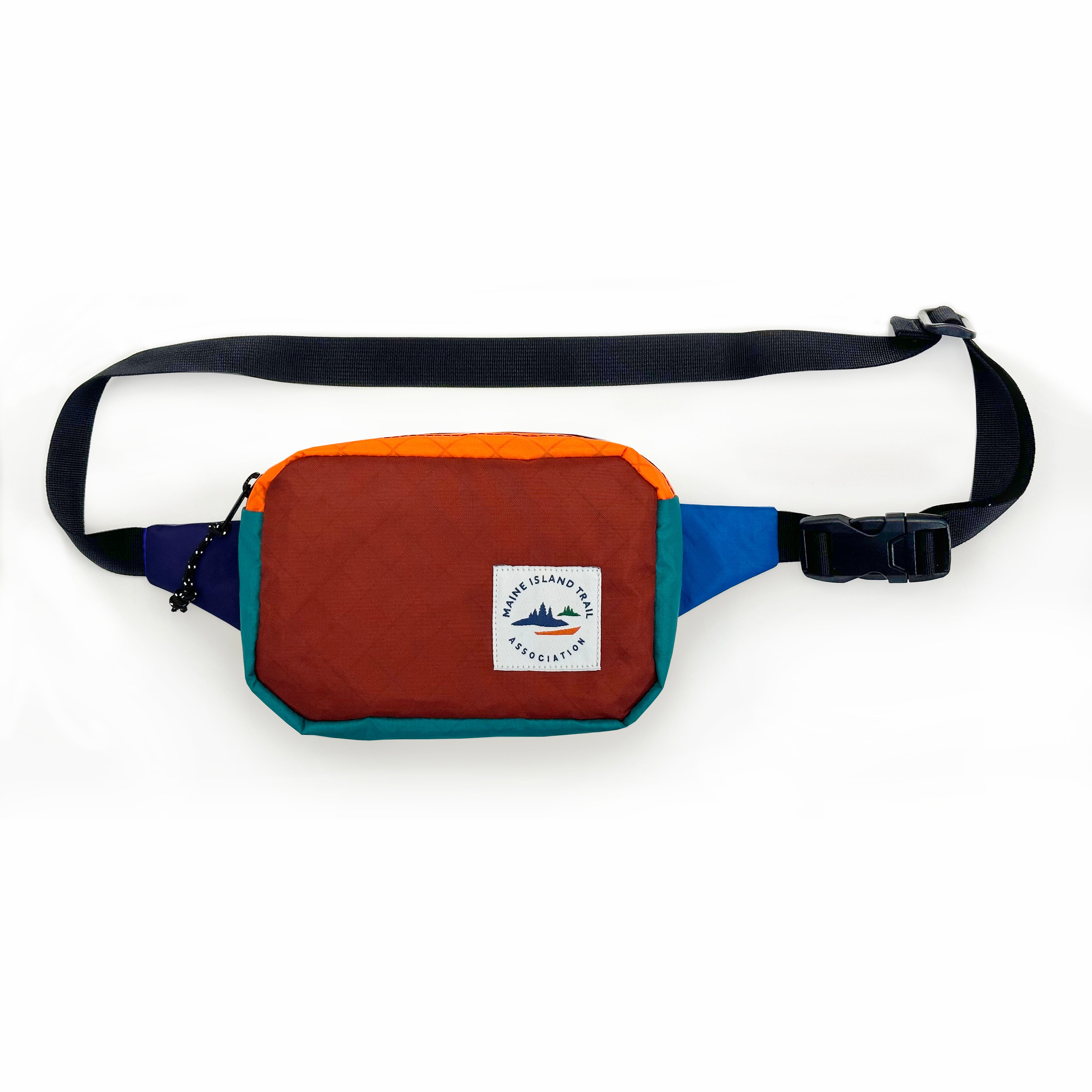Durable and weather-resistant MITA x Flowfold Explorer Fanny Pack - Recycled Brick Red Color Block