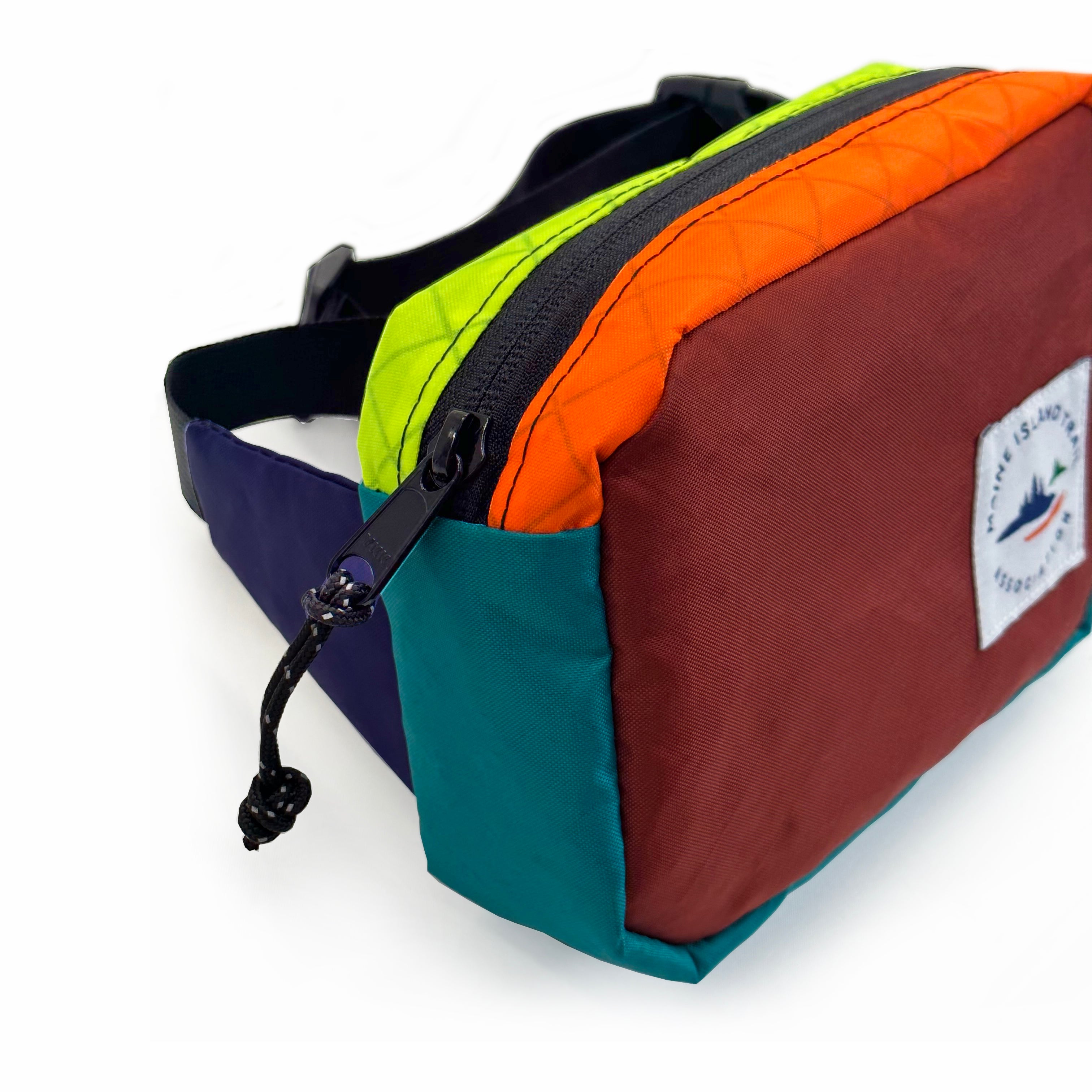 Durable and weather-resistant MITA x Flowfold Explorer Fanny Pack - Recycled Brick Red Color Block