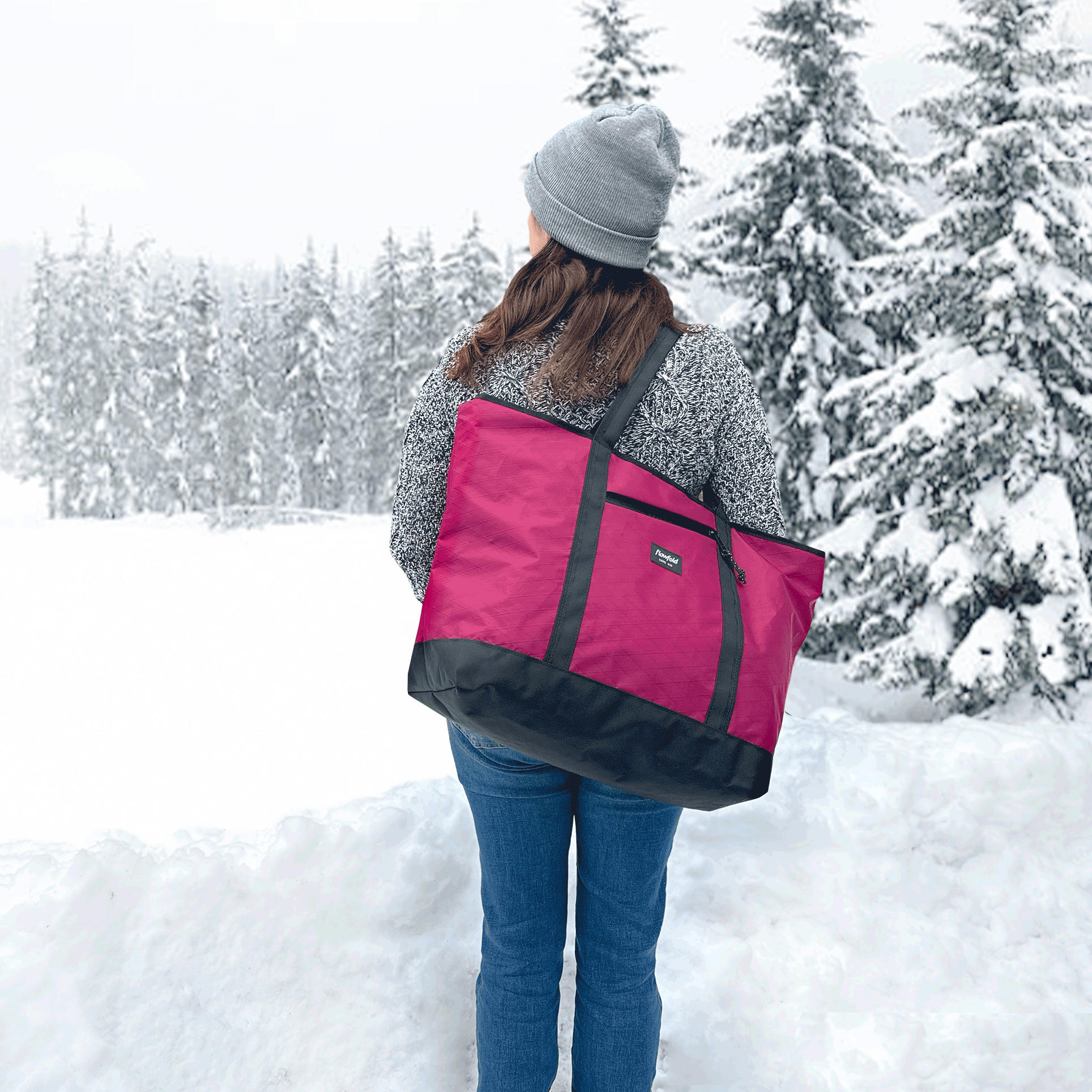 Foldable tote bag with zipper shop