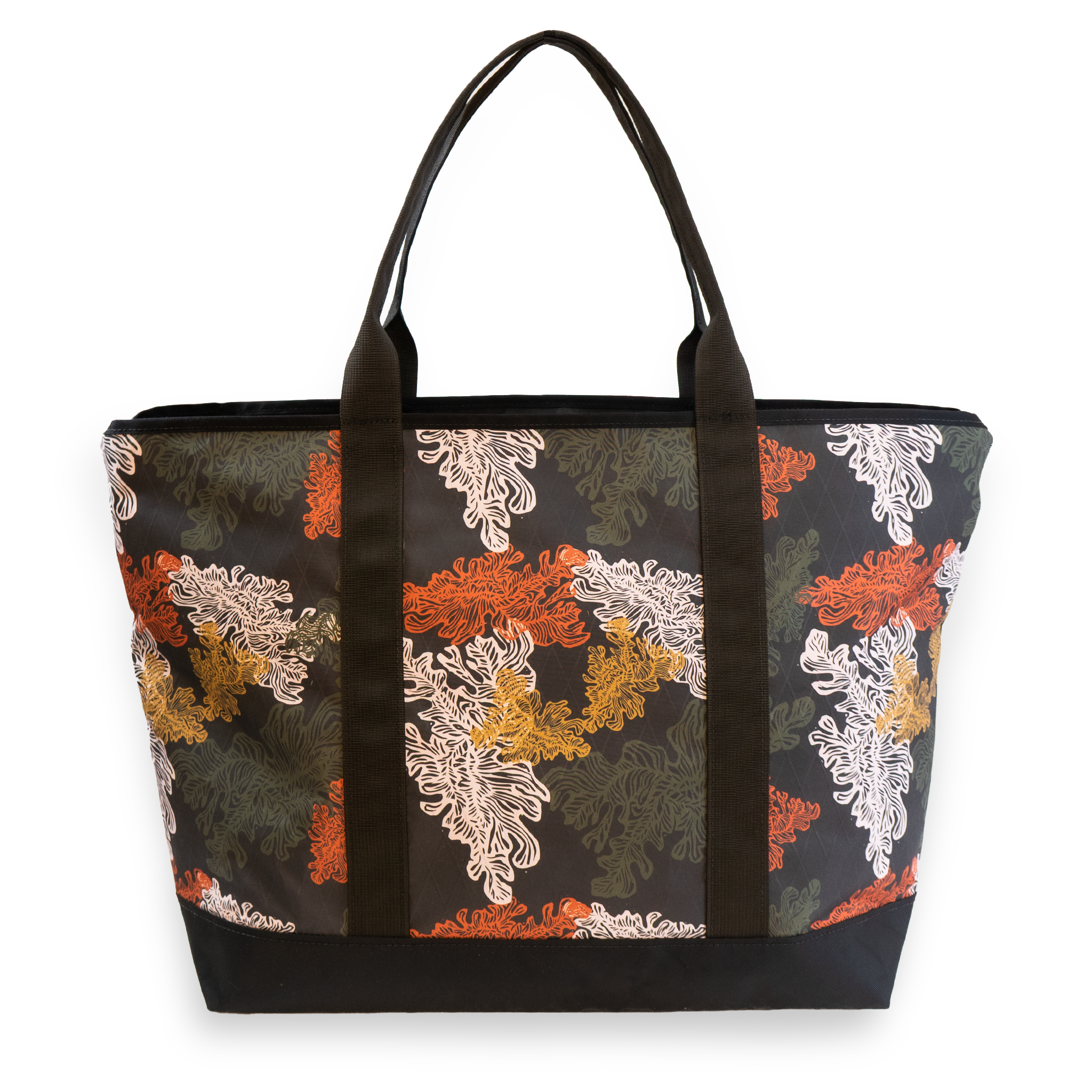 Tote bag with kelp pattern on a white background