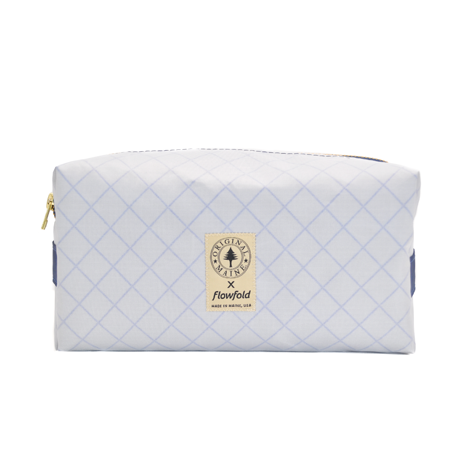 Original Maine x Flowfold White Aviator Dopp Kit Water Resistant Fabric Made in the USA