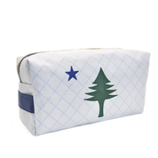 Original Maine x Flowfold White Aviator Dopp Kit Water Resistant Fabric Made in the USA