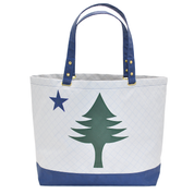 Original Maine x Flowfold White 20L Tote Bag with interior zipper pocket