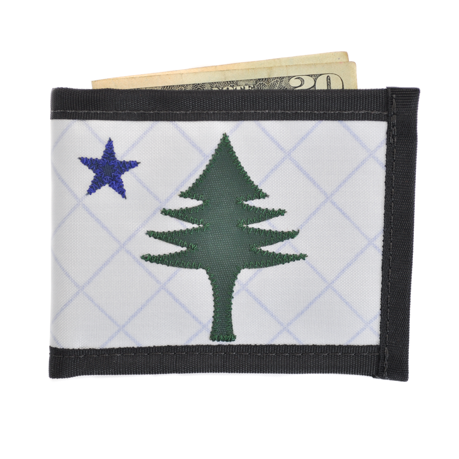 Flowfold Minimalist Original Maine Slim Vanguard Bifold Wallet Made in USA, Maine by Flowfold Recycled White