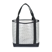 Tote bag with black straps on a white background