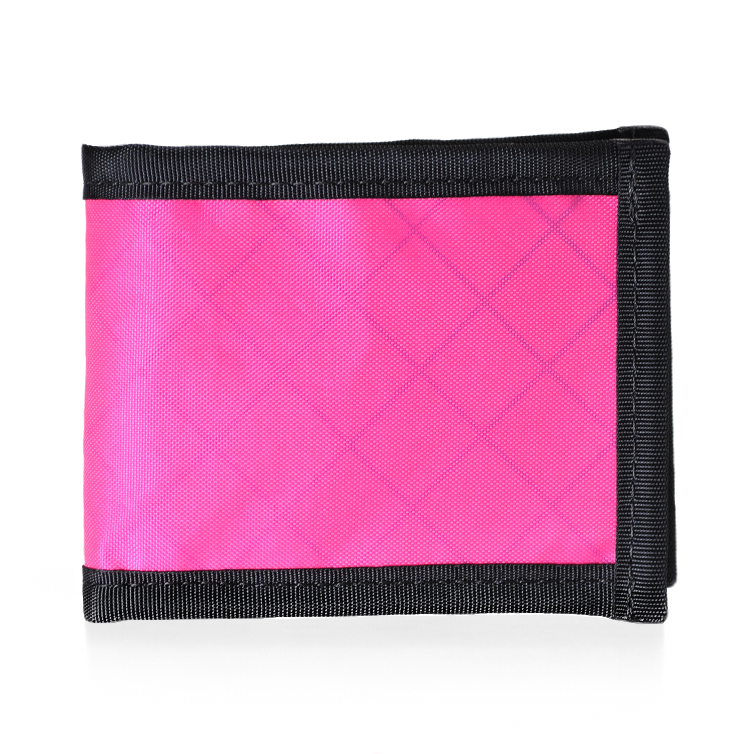Flowfold Vanguard Bifold Wallet Made in USA, Maine by Flowfold of Recycled Polyester EcoPak Fabric, Hot Pink