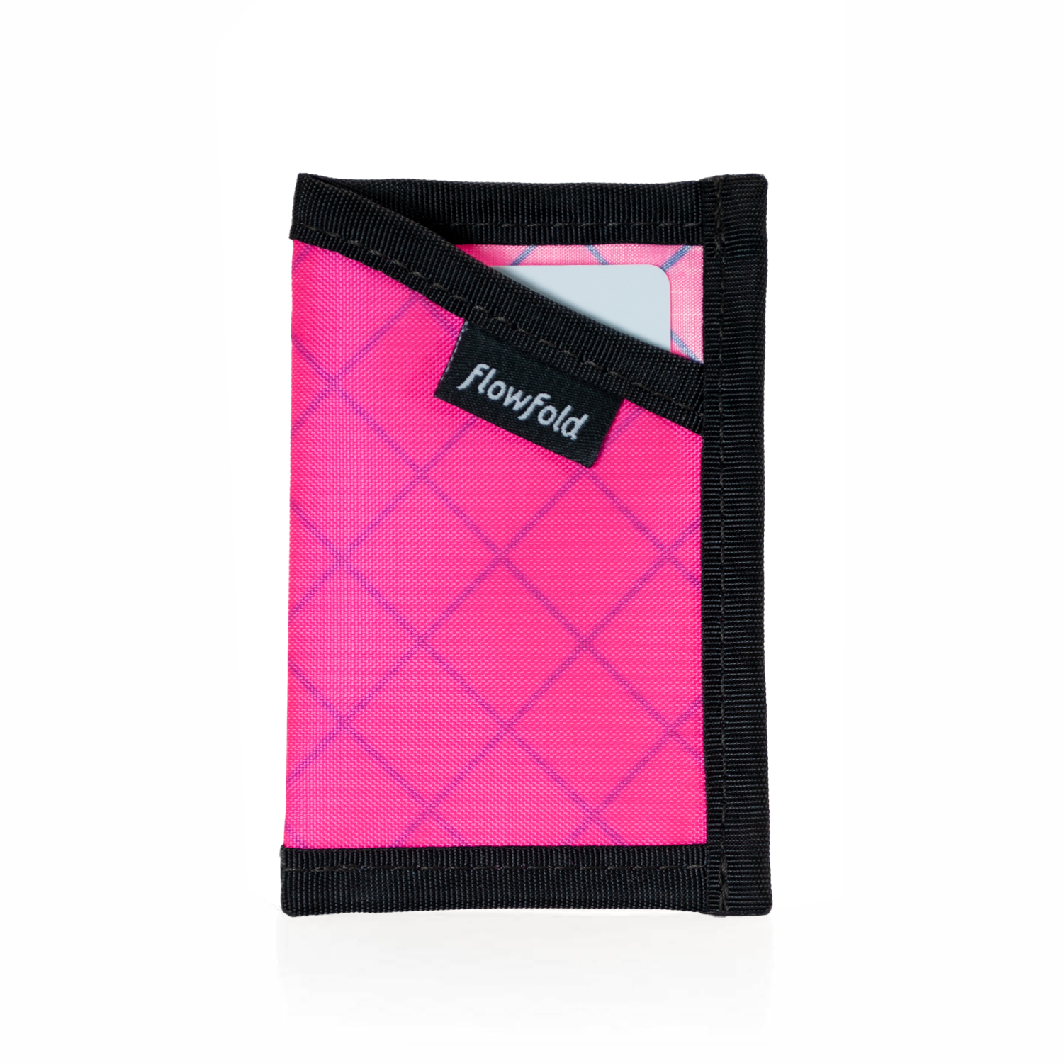 Flowfold Minimalist Card Holder Wallet Recycled Wallet of 100% Recycled Polyester EcoPak Hot Pink