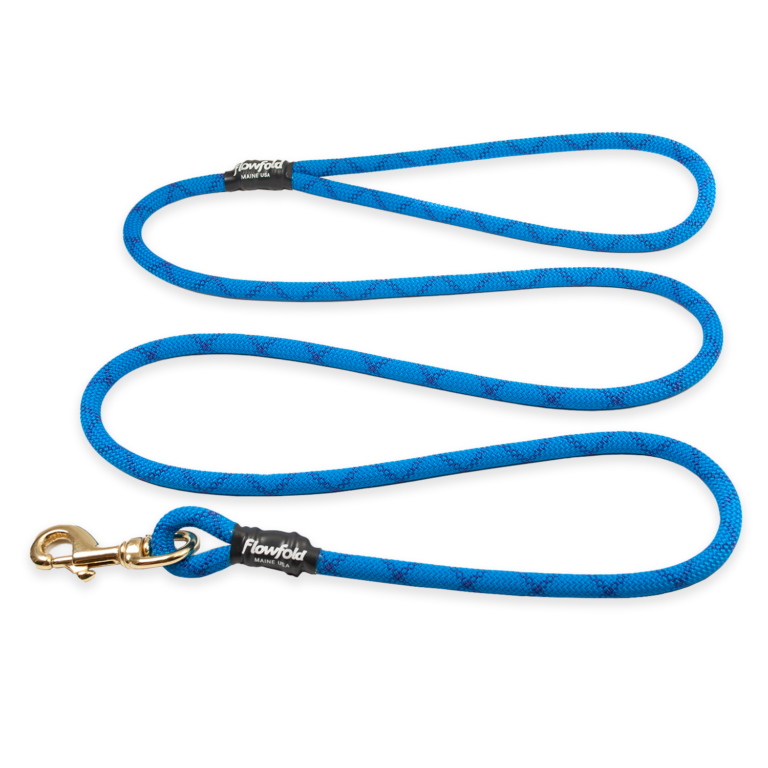 Flowfold Blue Trailmate Recycled Climbing Rope Dog Leash 6 Feet Made in USA