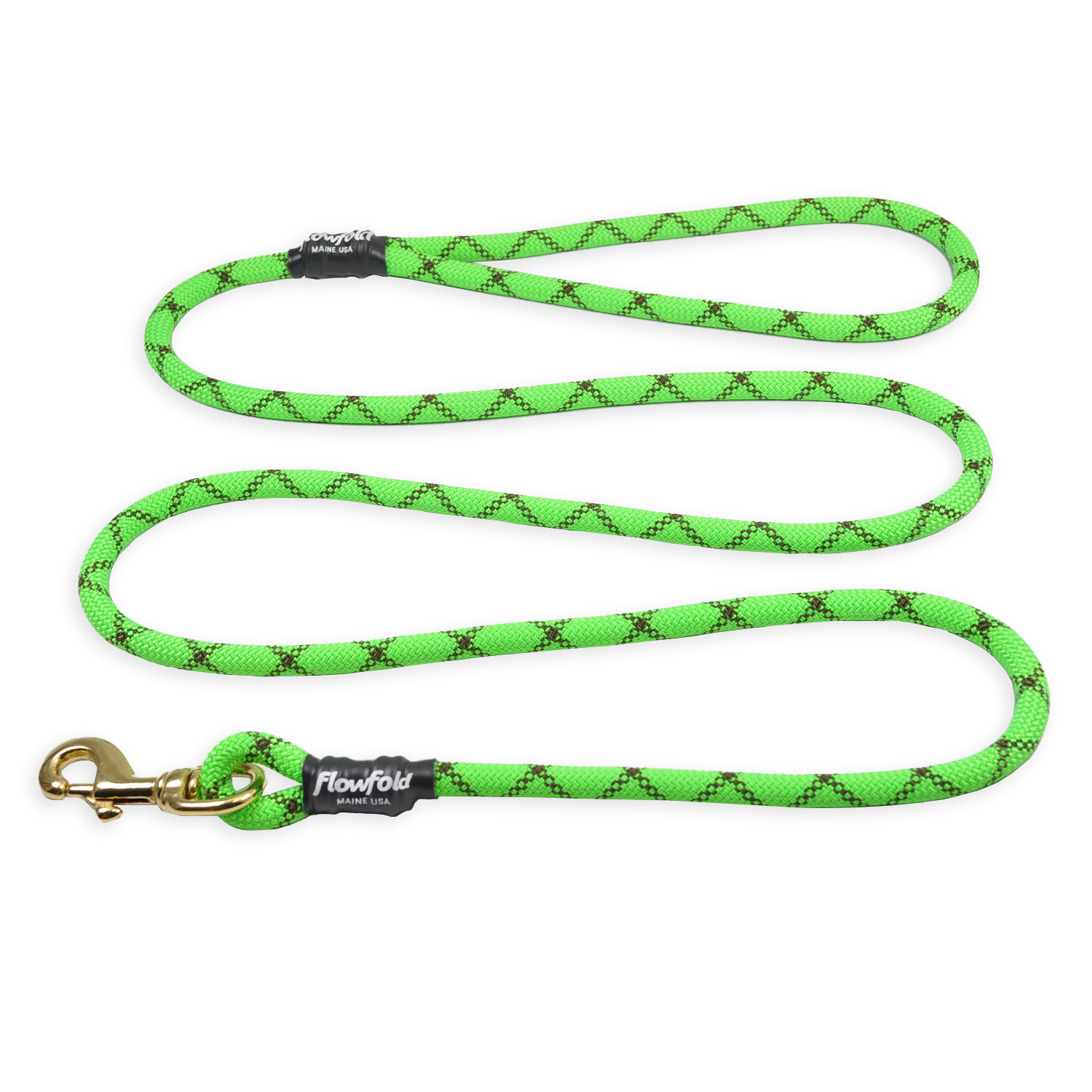 Flowfold Green Trailmate Recycled Climbing Rope Dog Leash 6 Feet Made in USA