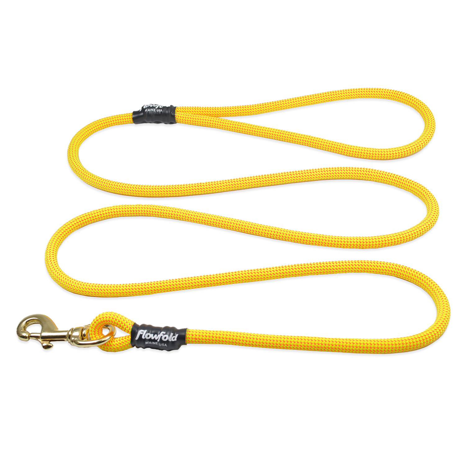 Flowfold Yellow Trailmate Recycled Climbing Rope Dog Leash 6 Feet Made in USA