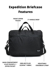 Flowfold Expedition Briefcase, Recycled Jet Black Specs