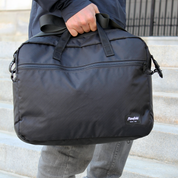 Flowfold Expedition Briefcase, Recycled Jet Black, On Model