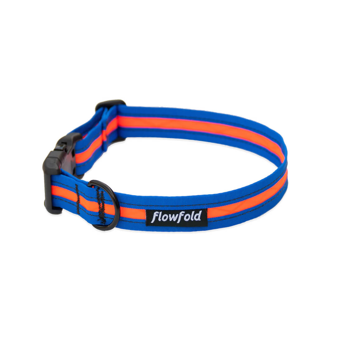 Flowfold Orange/Blue Trailmate Dog Collar 