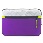 Flowfold Ally Laptop Case & water repellent recycled laptop sleeve made in USA Purple, grey and neon accents 