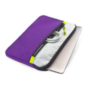 Flowfold Ally Laptop Case, water repellent and made in USA 15" Laptop case or 13" Purple, grey and neon accents 