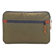 Flowfold Ally Laptop Case & water repellent recycled laptop sleeve made in USA, recycled olive