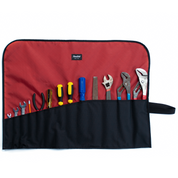 Flowfold Large Comrade Tool Roll 100% Recycled fabric tool roll, water repellent and made in USA Brick Red