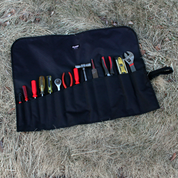 Flowfold Comrade Large Tool Roll - Black, 100% Recycled fabric tool roll, water repellent and made in USA