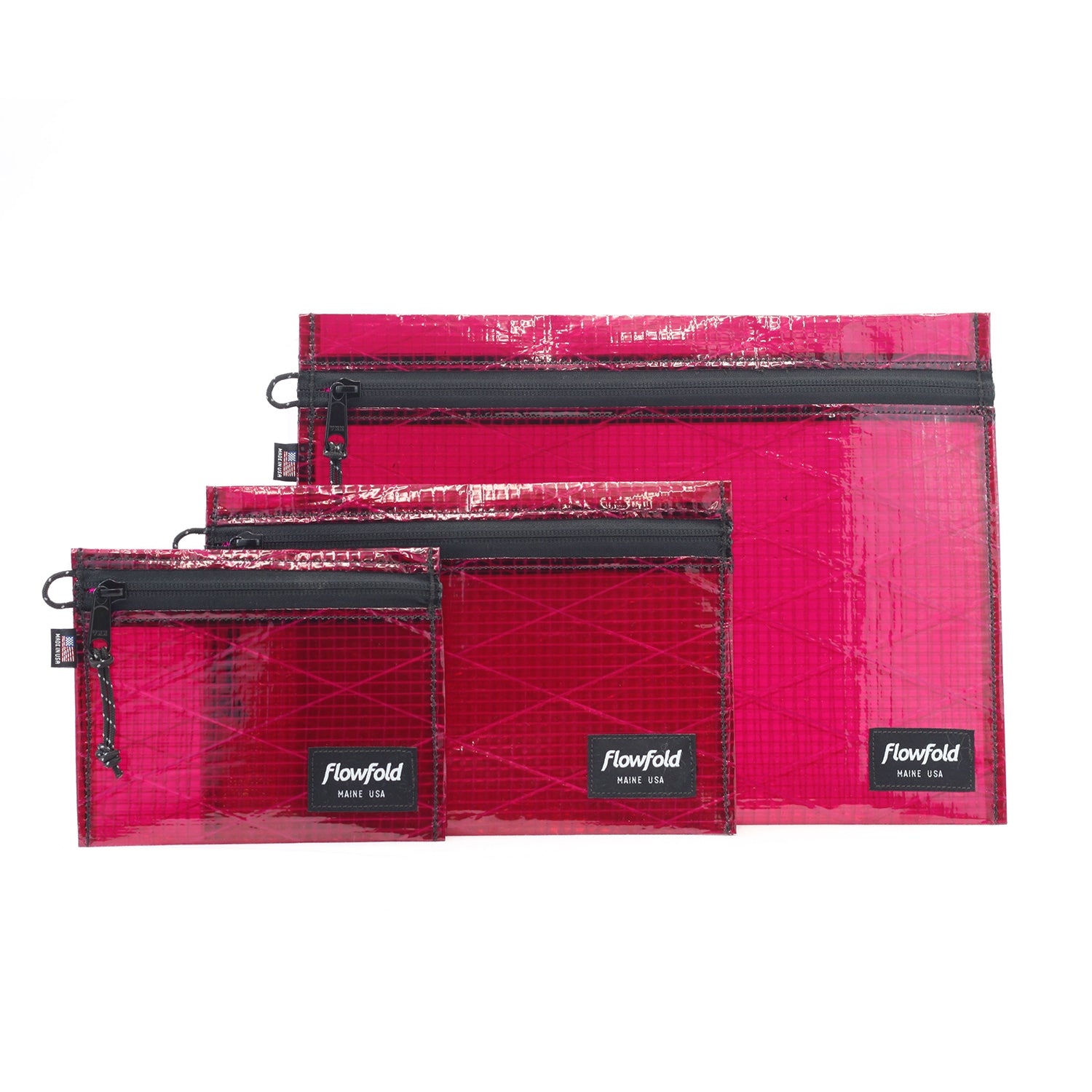 Flowfold Recycled Sailcloth Zipper Pouches / Water Resistant