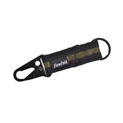 Flowfold Recycled Olive/Black Snap Hook Keychain made from water resistant EcoPak