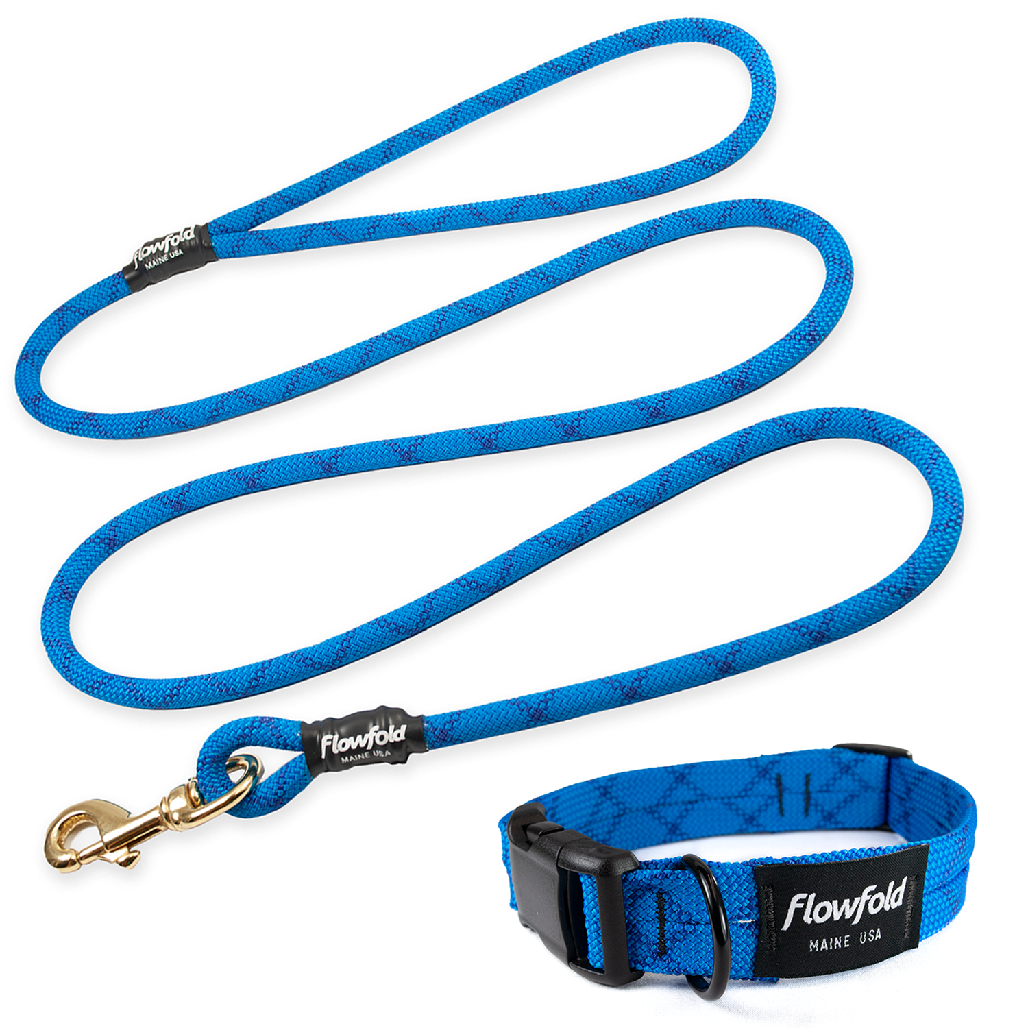Coastal Dog Kit 6ft Recycled Climbing Rope Dog Leash Collar Flowfold