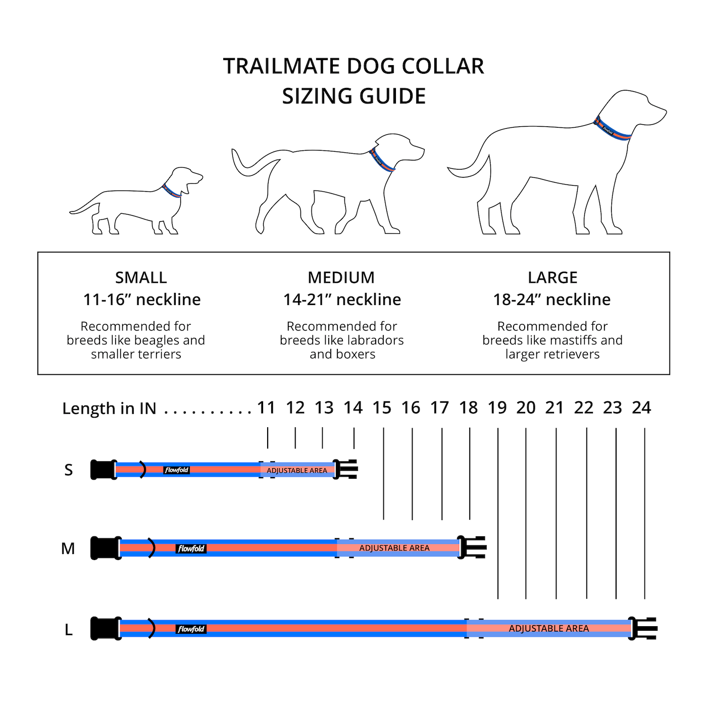 Flowfold Aqua/Fucshia Trailmate Dog Collar Waterproof dog collar made in USA, no odor, washable 