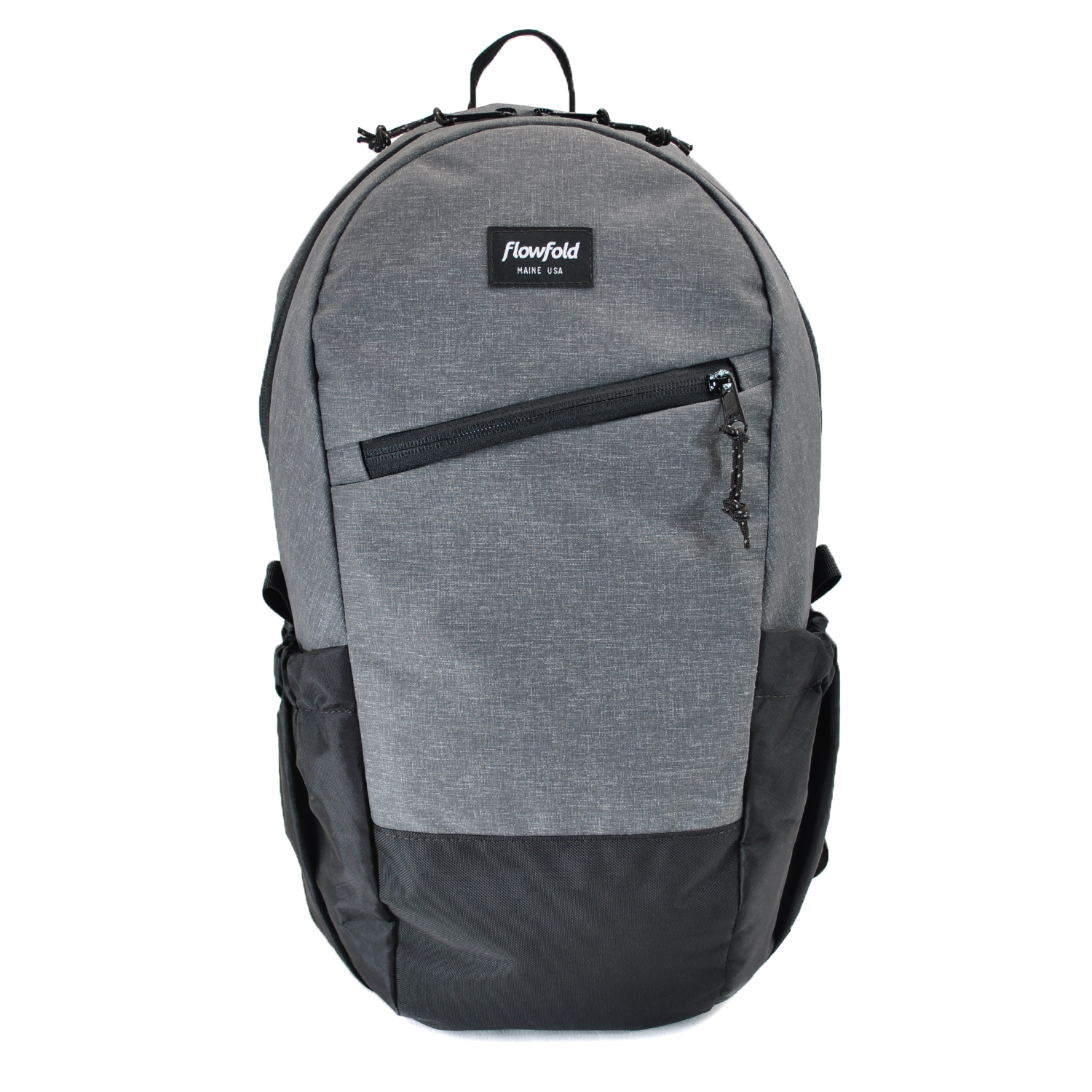 Flowfold 18L Optimist large backpack with water bottle sleeves recycled heather grey