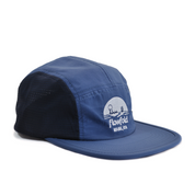 Flowfold Island Logo Navy Blue Performance hat for running and hiking