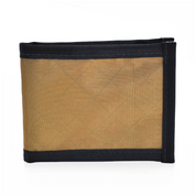 Flowfold Vanguard Bifold Wallet Made in USA, Maine by Flowfold of Recycled Polyester EcoPak Fabric, Coyote Brown