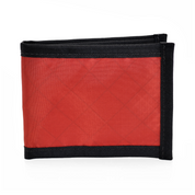 Flowfold Vanguard Bifold Wallet Made in USA, Maine by Flowfold of Recycled Polyester EcoPak Fabric, Brick Red
