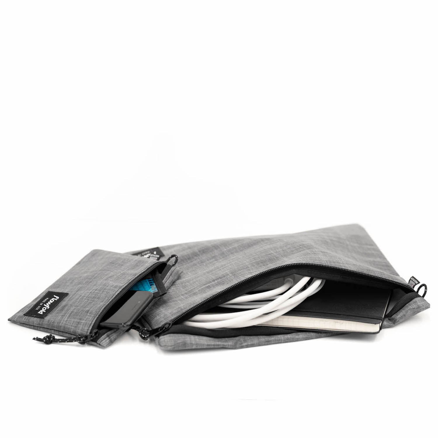 Flowfold Essentialist Zippered Mini Pouch Wallet, EcoPak: Recycled Blue