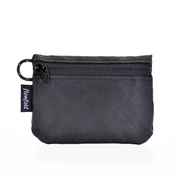 Flowfold Recycled Jet Black Essentialist Coin Pouch Wallet For Cash, Cards, and Coins Made in USA, Maine by Flowfold