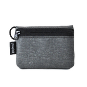Flowfold Recycled Heather Grey Essentialist Zipper Pouch Wallet For Cash, Cards, and Airpods Made in USA, Maine by Flowfold